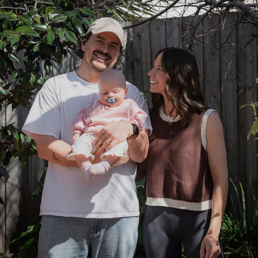 Parents together with their baby